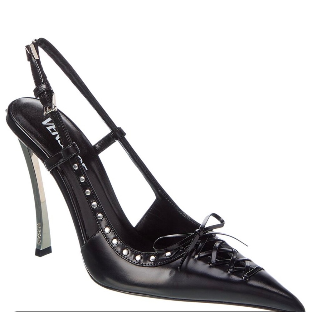 VERSACE- Corset Metal-Heel Slingback Pumps